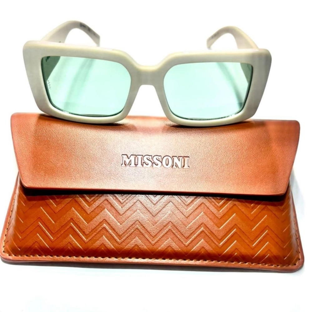 NWT, MISSONI MMI 0087/S Sunglasses with Ivory / Green Colors